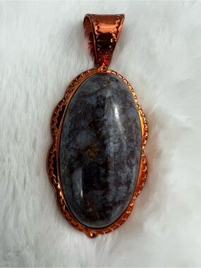 Jay King Desert Rose Trading Copper Agate Cabochon Pendant 2.5”
